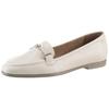 Slipper TAMARIS, Damen, Gr. 40, beige (creme), Leder, unifarben, elegant, Schuhe, Blockabsatz, Schlupfschuh, Businessschuh mit hübscher Zierspange