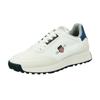 Sneaker GANT "Garold", Herren, Gr. 45, weiß (weiß, blau), Textil, Lederimitat, kontrastfarbene Details, casual, Schuhe, Schnürschuh, Freizeitschuh im Materialmix