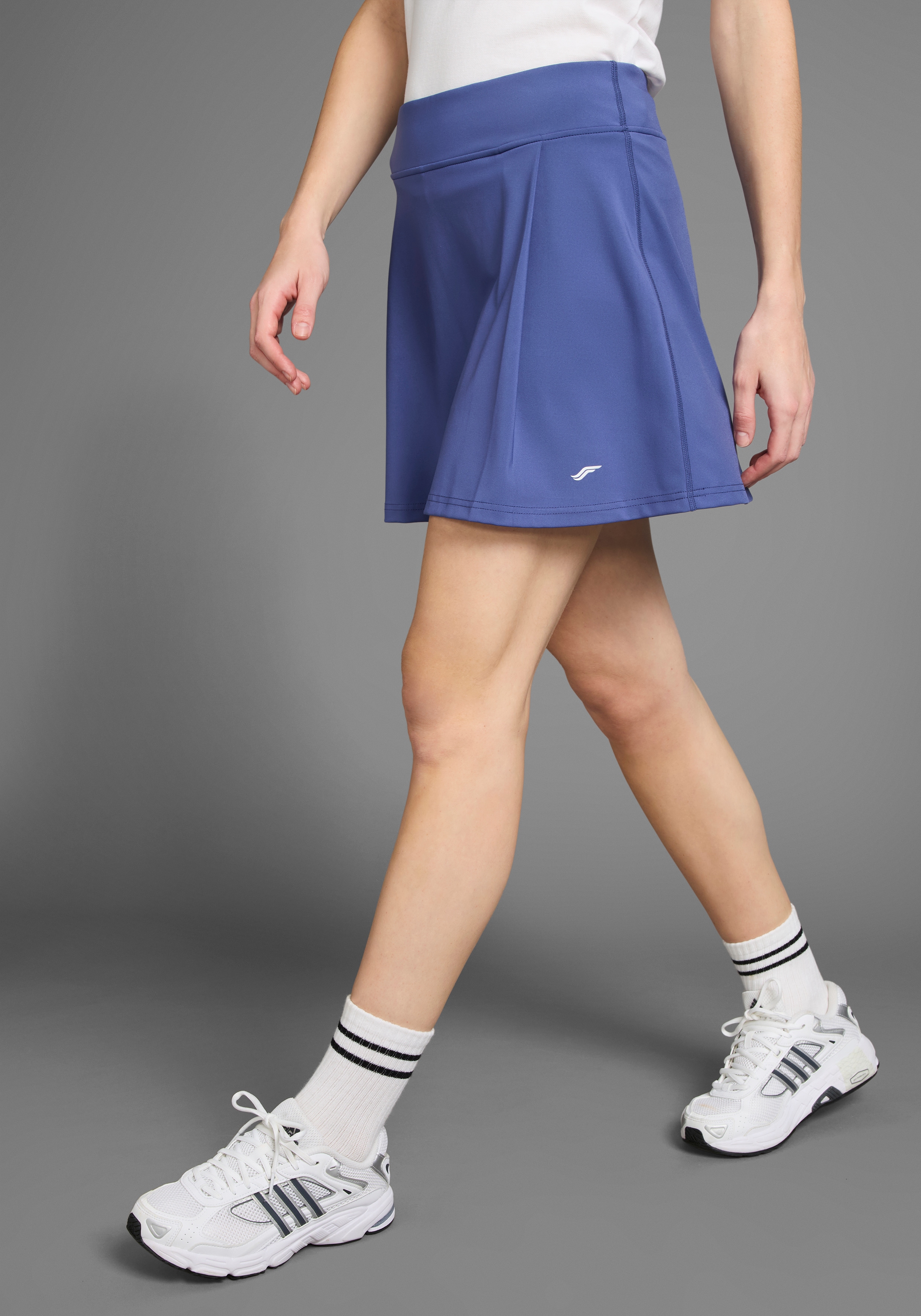 Tennisrock FAYN SPORTS, Damen, Gr. 36, blau (navy), Jersey, Obermaterial: 77% Polyester, 23% Elasthan, mini, Röcke, mit Innenshorts