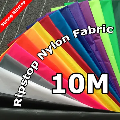10 Meters Ripstop Nylon Kite Fabric Water Repellent Outdoor Fabric PU Coated Bag Banner Making Cloth