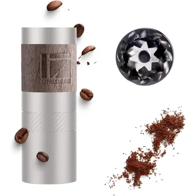 Manual Coffee Grinder, Mini Slim Travel Sized, Stainless Steel Conical Burr, Numerical Adjustable