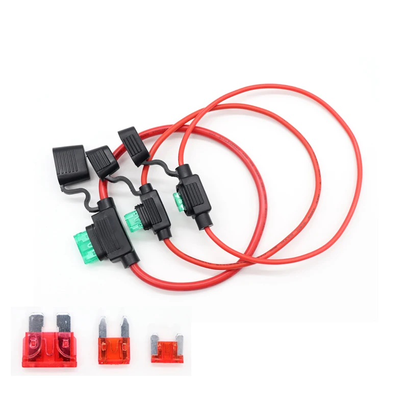 Porte-fusible étanche, Fusible à lame de voiture, Mini, Small, Medium, Auto 18 AWG, 1614 AWG, 12 AWG, 10AWG, 1A Pipeline, 3A, 5A, 7,5 A, 10A, 15A, 20A, 25A, 30A, 35A, 40A, 50A, 32V
