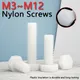 M3 M4 M5 M6 M8 M10 M12 Viti esagonali in nylon bianco Filettatura metrica Vite a testa esagonale Bullone isolato in plastica 5/10/20/50/100 pezzi
