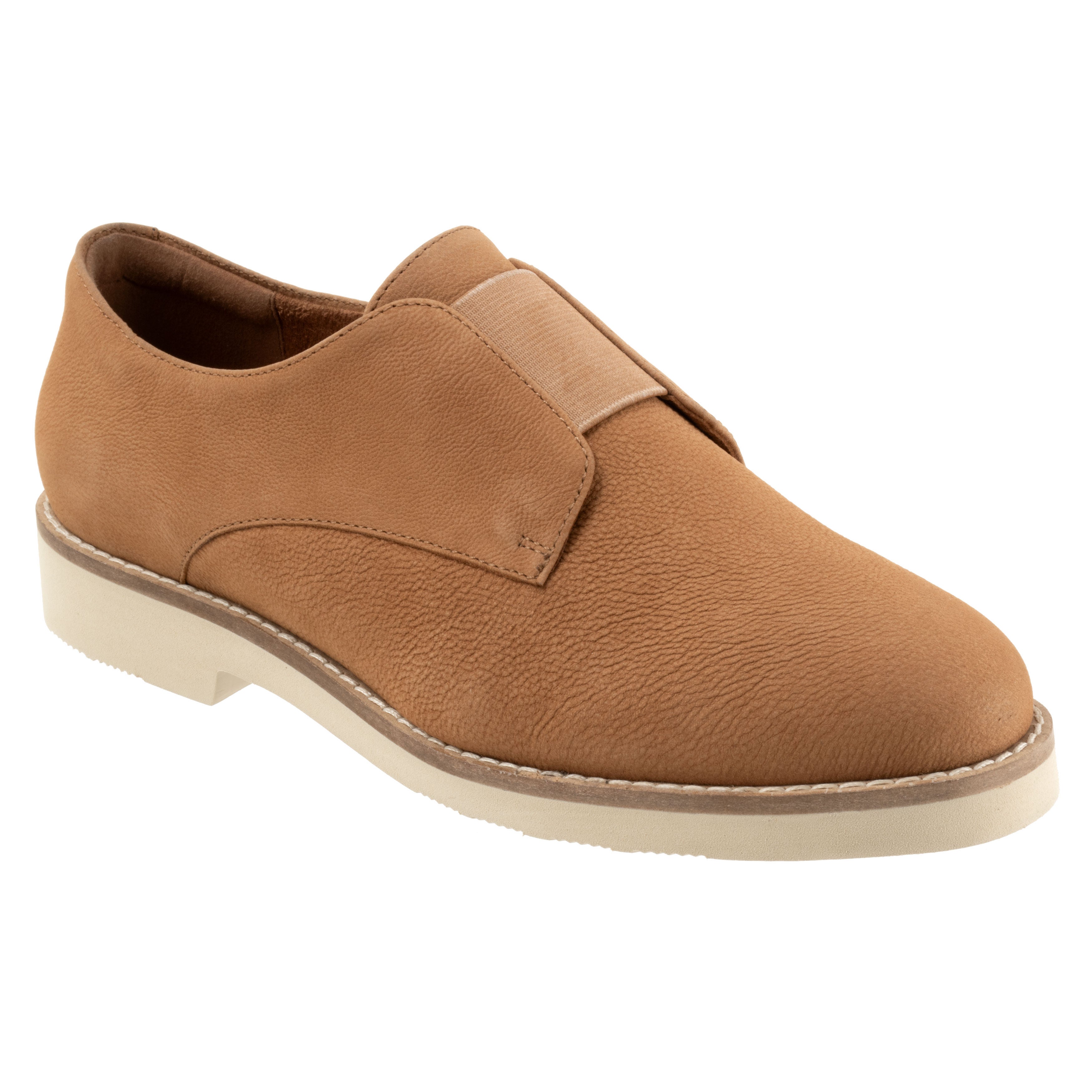 Wide Width Women's Wexford Flat by SoftWalk in Luggage Nubuck (Size 11 W)