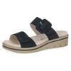 Pantolette CAPRICE, Damen, Gr. 38, blau (dunkelblau), Nubukleder, casual, Schuhe, Keilabsatz, Bequemschuh, Schlüpfschuh mit Zierschnalle, Weite H