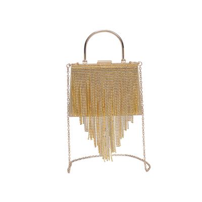 Women's Wren Gold Fringe Evening Bag by Urban Expressions in Gold (Size NO SIZE)