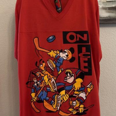 Disney Intimates & Sleepwear | Disney Unlimited Women’s Red Hockey On Ice Sleep Shirt Xl Rare New W/Tag Usa | Color: Black/Red | Size: Xl