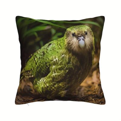 TEMU 1pc Kakapo Decorative Pillow Cover - Soft, Machine Washable Polyester, - With Zip Closure, Room Styles, Pillows Decorative Image