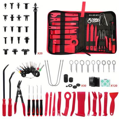 TEMU 238pcs Auto Interior Disassembly Tool Trim Pry Removal Tool Car Removal Tool Kit Door Stereo Audio Dash Terminal Repair Kit, Without Battery Image