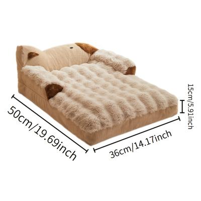 TEMU Cozy Pet Sofa Bed For - Washable, Non-slip Bottom, Soft Calming Indoor Nylon Lounger For Small To Large Breeds Image