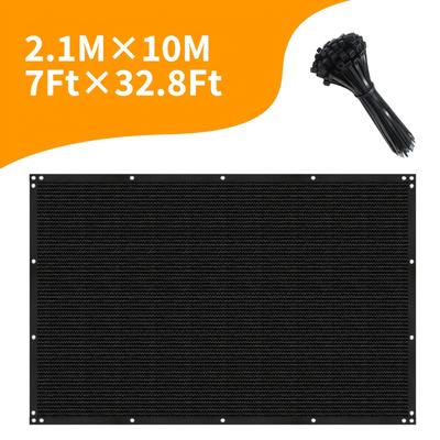 TEMU 1pc Vandham Black Privacy Screen Fence - 7ft X 50ft Heavy Duty Shade Cover, Uv Protection For Garden, Patio, Backyard & Wall - Includes Zip Ties, Plastic, Fences For Outside Image
