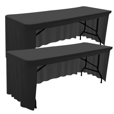 TEMU 2pcs Stretchy Rectangular Table Skirts - Open , Weddings, Parties, And Exhibitions, For Wedding Image