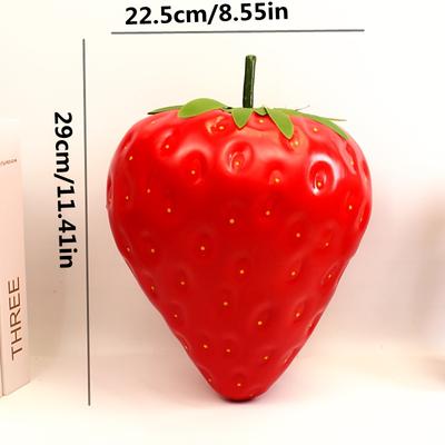 TEMU Realistic Artificial Strawberry Model - Polyurethane Foam, Decor, Photography Prop, Ideal For Fruit Stores And Themed Parties, Party Decoration|decorative Accent|vibrant Texture Image