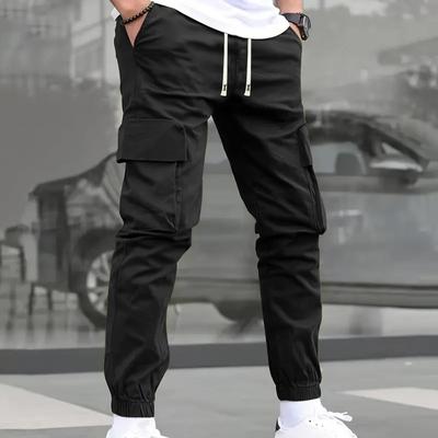 TEMU 1- Simple Men's Trendy Brand Comfortable Outdoor Commuting Cuffed Pants, With A European Trendy Sense, Stylish And Cool, And Multi-functional Work Pants. Image