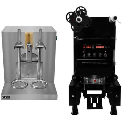 Vollautomatische Bechersiegelmaschine & Doppel Bubble-Tea-Shaker mit Folienrolle Image
