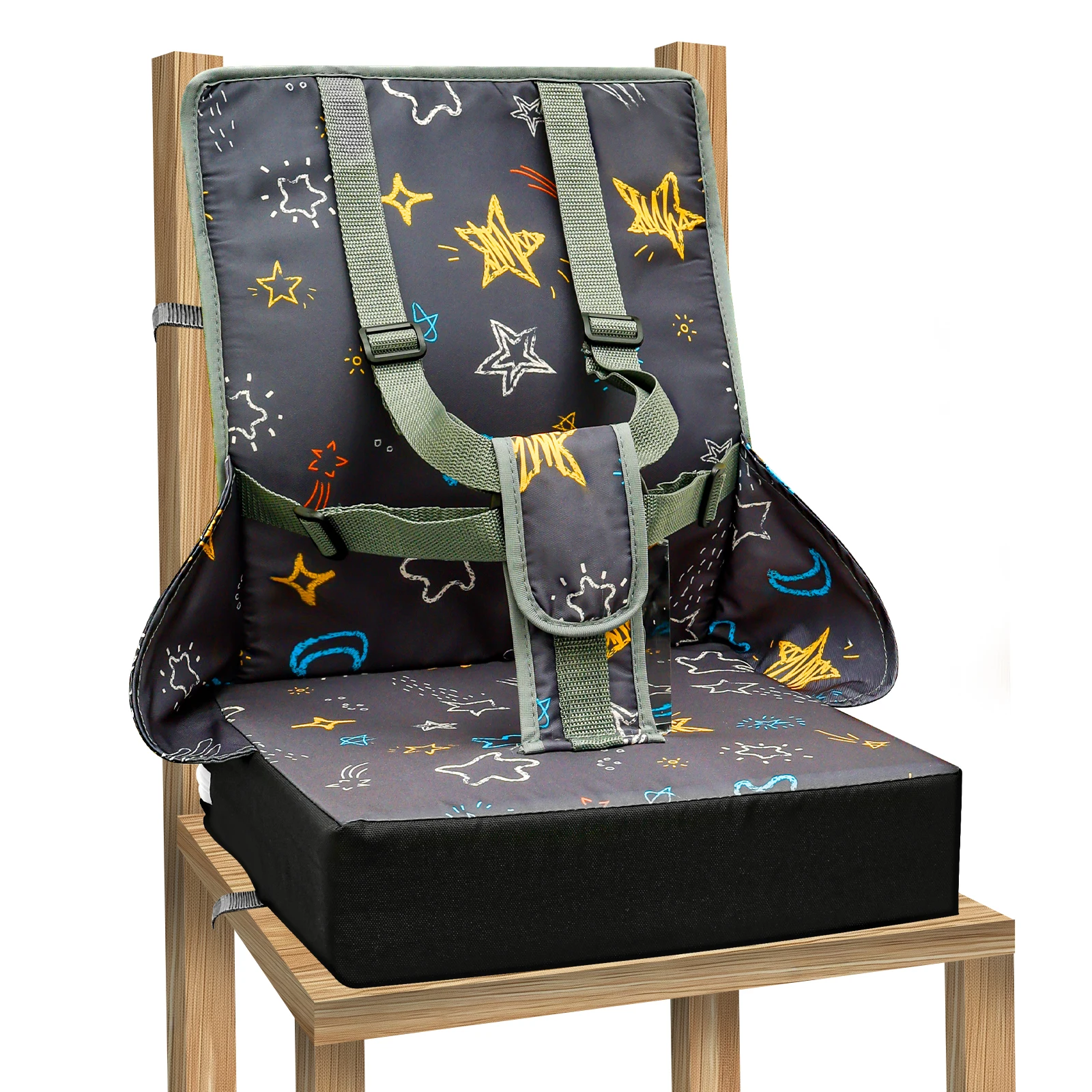 Kinder Erhöhte Booster Sitzkissen Kinder Esszimmer Stuhl Hohe Weiche Pad Rückenlehne Kissen Einstellbar Abnehmbare Sicherheit Sicherheit