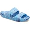 Pantolette CROCS "Classic Marbled Sandal", Damen, Gr. 38, blau (hellblau), Croslite, casual, Schuhe, mit Tieffußbett
