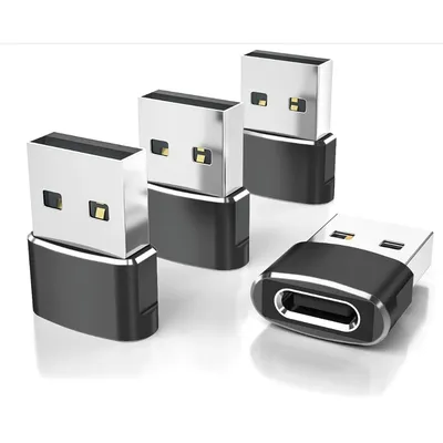 USB-zu-USB-C-Adapter, 4er-Pack, USB-Buchse auf A-Stecker, Typ-C-Konverter für iPhone 16 16e Pro Max, Image