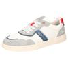 Sneaker MUSTANG SHOES, Herren, Gr. 45, grau (sanftes weiß, grau), Lederimitat, kontrastfarbene Details, casual, Schuhe, Retro Sneaker, Schnürschuh mit Kontrastbesätzen