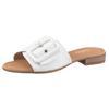 Pantolette GABOR "RHODOS", Damen, Gr. 38, weiß, Kalbsleder, unifarben, klassisch, Schuhe, Blockabsatz, Sommerschuh, Komfortschuh in Weite G (= weit)