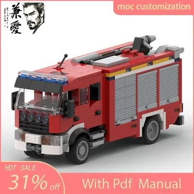 501 stücke Moc Stadt Auto RENAULT Feuerwehrauto Modell Bausteine DIY Kreative Montage Bildungs Ziegel Spielzeug Kinder Urlaub Geschenke Image
