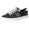 Slip-On Sneaker MUSTANG SHOES, Herren, Gr. 49, blau (navy, weiß), Lederimitat, sportlich, Schuhe, mit stylischem Seitenstreifen, Freizeitschuh, Halbschuh, Schnürschuh