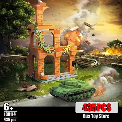 Neue WW2 GAZ-AA Militär Fahrzeug Soldat Bauen Blöcke Sets Lkw Modell Puppen Lkw Tank Ruin Kampf Image