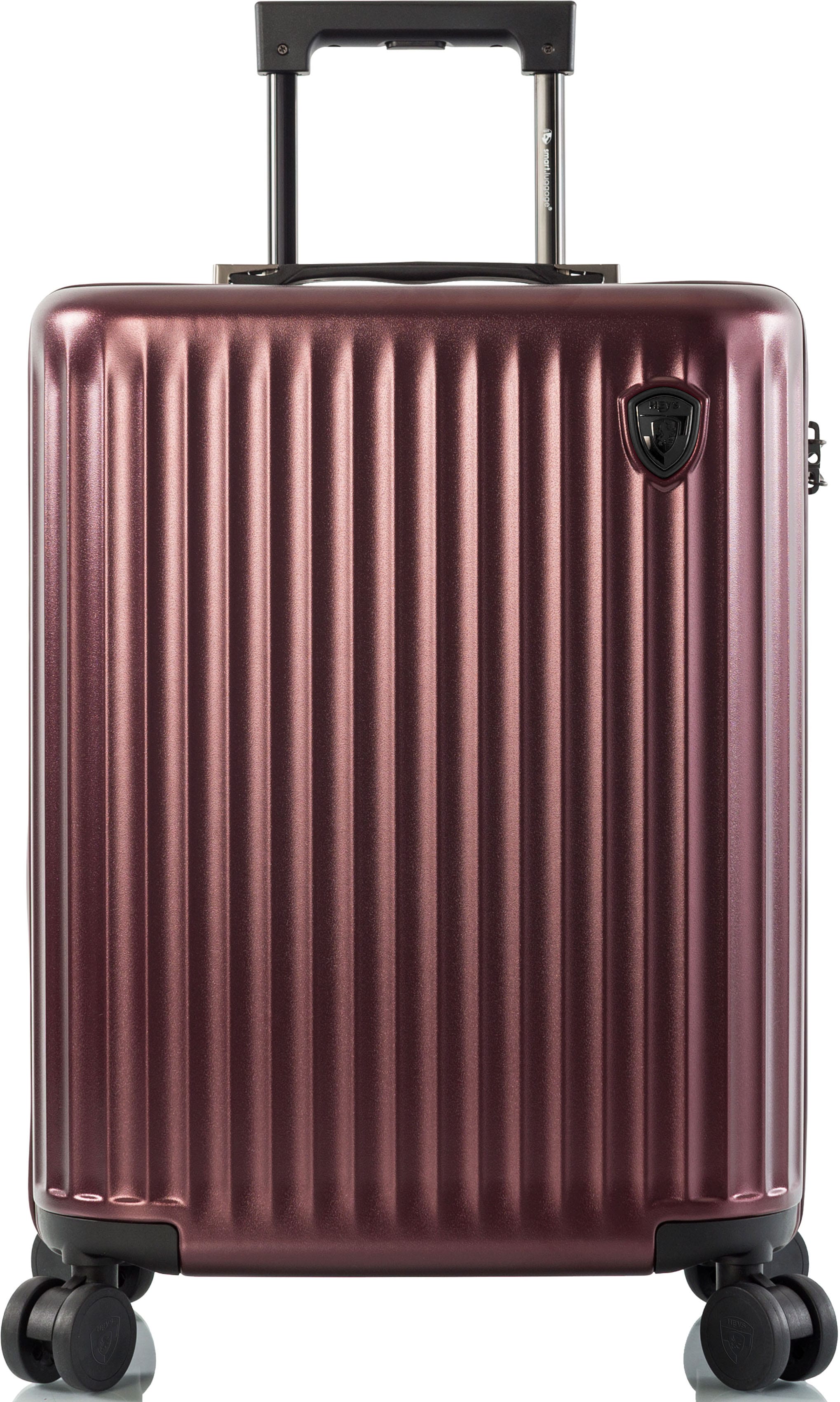Hartschalen-Trolley HEYS "Smart Luggage, in verschiedenen Farben und Größen", Gr. B/H/T: 39 x 53 x 23 42, rot (burgundy), Polycarbonat, Koffer, Heys x Joachim Llambi Handgepäck Smart Gepäck mit App-Funktion Image