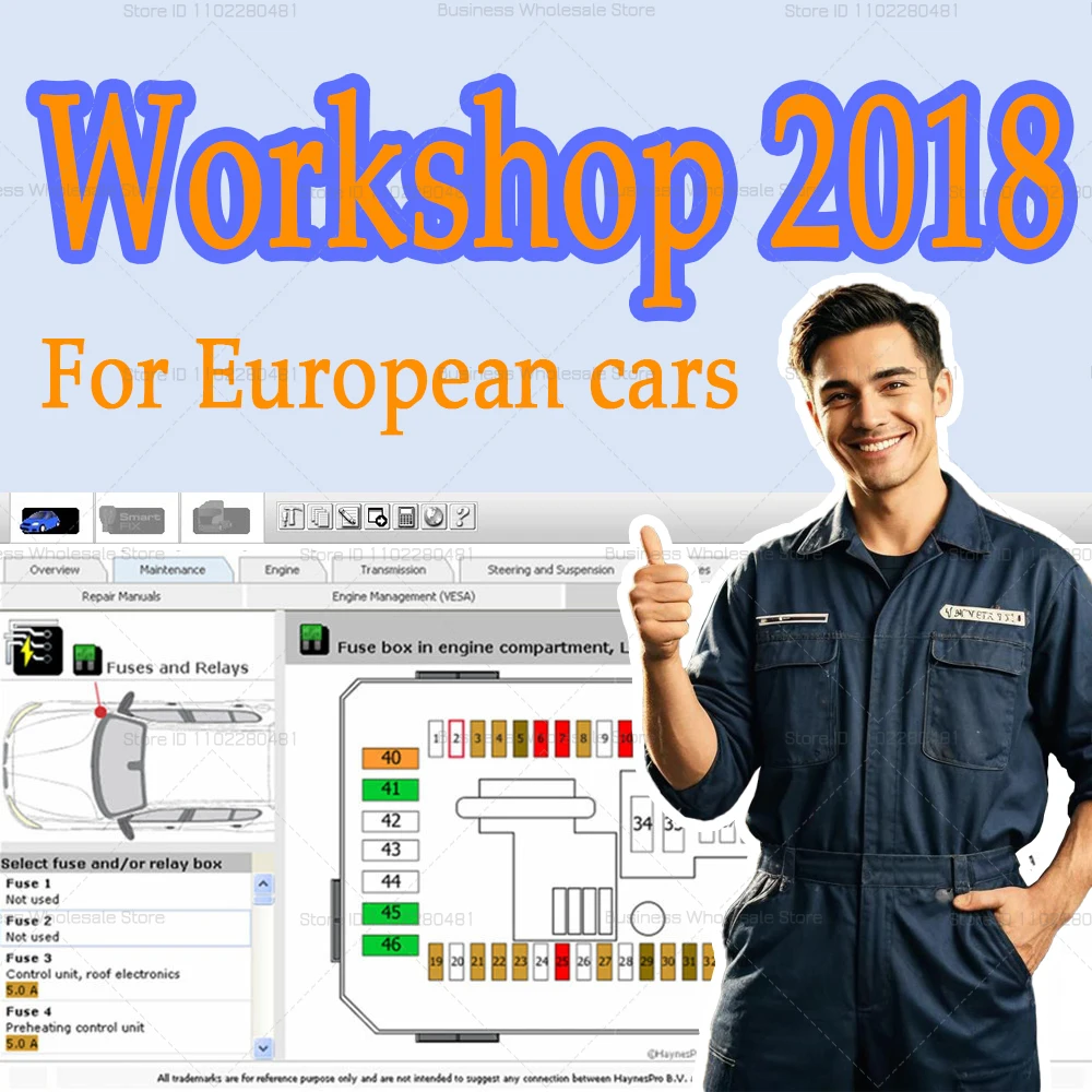 Elektronisches Buch Vivid Workshop Data 2018.01 neueste für europäische Autos, Reparaturhandbuch, echte Datenbank, elektrisches Klimaanlage-System Image