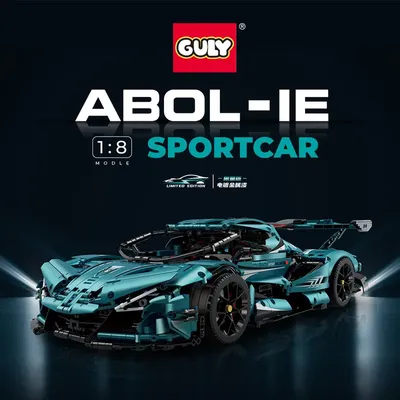 GULY 10612 MOC Technologie Super Auto Modell Galvanisiert Blau 1:8 Puzzle Montage Spielzeug Bausteine Junge Geschenk Image