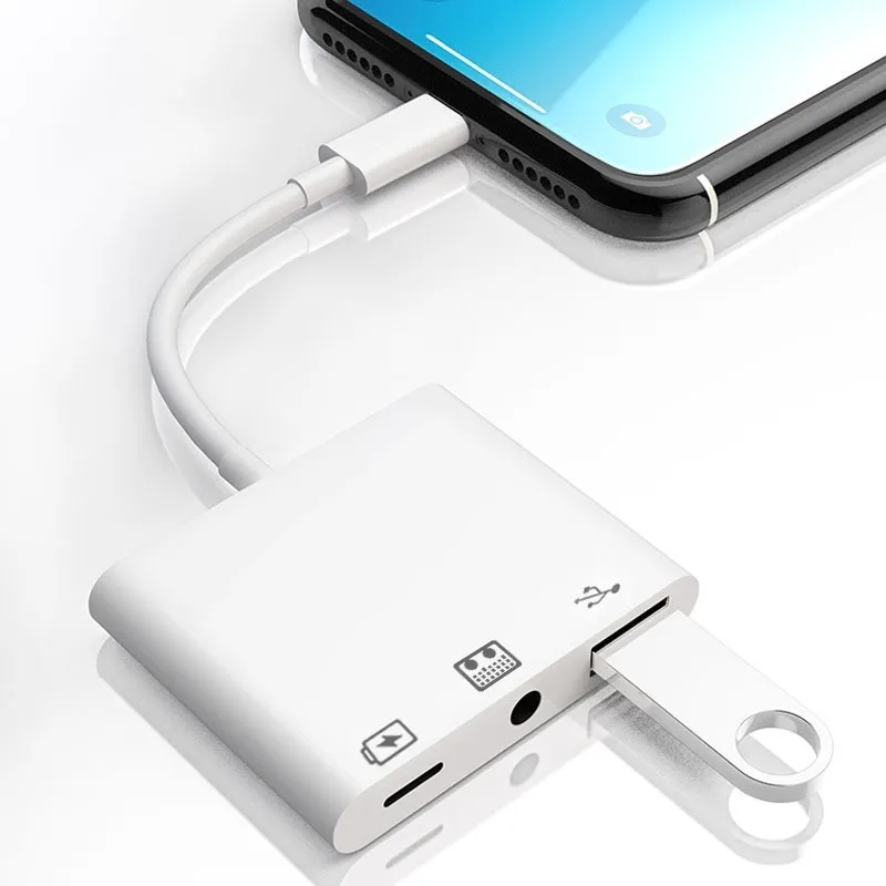 USB 3,0 otg Kamera adapter otg Konverter Adapter 3,5mm Kopfhörer anschluss Audio Soundkarte Tastatur adapter Daten übertragung für iPhone Image