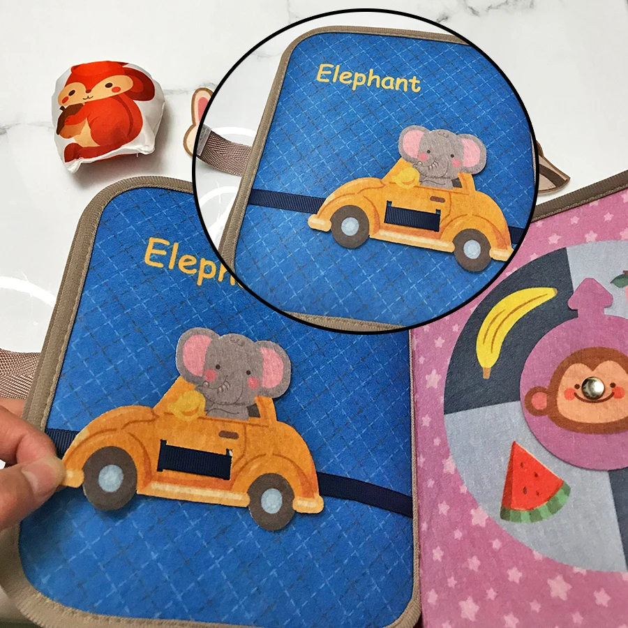 Baby kann nicht auseinander reißen, Stoffbuch, Früherziehung, weiches Buch, Baby-Filztuch, Lernen, Kognition, Tier, Kinderspielzeug Image