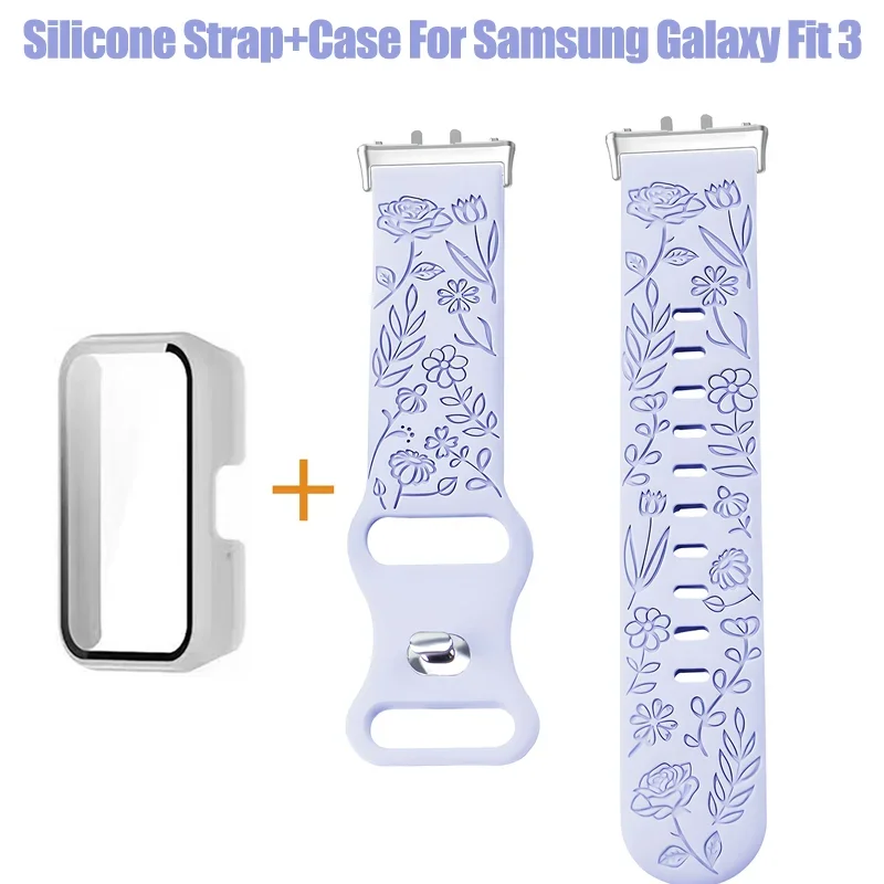 Silikon Armband + Fall Für Samsung Galaxy Fit3 Uhr Armband Ersatz Sport Armband Für Samsung Galaxy Fit3 Band Zubehör Image