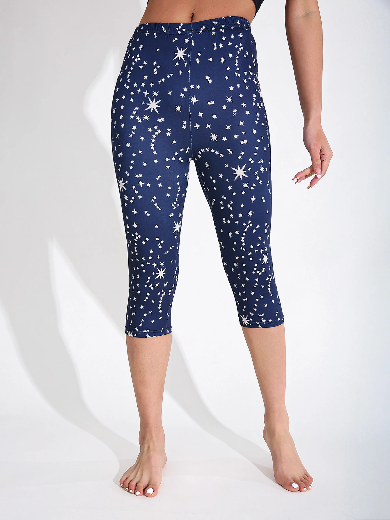 Frühling Sommer Mode Starry frauen Sieben punkt Hohe Elastizität Legging Fitness Übung Oberbekleidung Abnehmen Yoga Pantsv Image