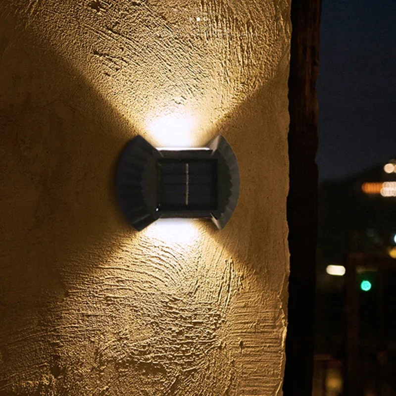 LED Solar Lampe Solar Licht Für Outdoor Garten Wasserdichte Zaun Beleuchtung Wand Hof Dekor Solar Shell Wand Licht Image