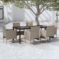 Vidaxl - Set da Pranzo da Giardino 7 pz con Cuscini Beige e Nero