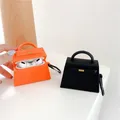 Custodia per auricolari con borsa dal design di lusso arancione nero per Apple Airpods 1 2 3 4 pro 2 Custodia morbida per cuffie con protezione in silicone
