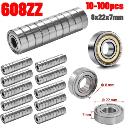 10-100Pcs 608 ZZ 608RS Ball Bearings 608ZZ Metal Double Shielded Miniature Deep Groove Skateboard