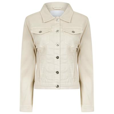 Coats / Jackets Feather Women's Stretch Cotton Denim Jacket in Ivory - Amara Reya / 16 - Tokyo Laundry