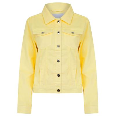 Coats / Jackets Feather Women's Stretch Cotton Denim Jacket in Pale Lemon - Amara Reya / 18 - Tokyo Laundry