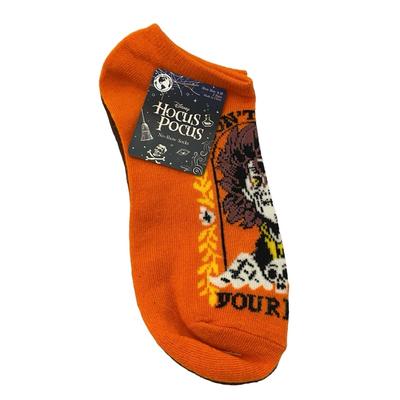 Disney Accessories | Hocus Pocus Disney Orange & Brown No Show Socks Women Size 4-10 Halloween | Color: Brown/Orange | Size: Os