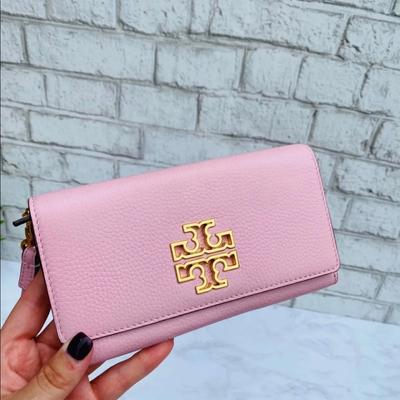 Tory Burch Bags | Tory Burch Britten Continental Wallet | Color: Gold/Pink | Size: 7.5 Inches (L) X 4.25 Inches (H) X 1 Inch (W)