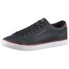 Sneaker TOMMY HILFIGER "TH HI VULC CORE LOW LEATHER", Herren, Gr. 47, blau (dunkelblau), Leder, Lederimitat, unifarben mit Farbeinsatz, sportlich, Schuhe, Freizeitschuh, Halbschuh, Schnürer mit gepolstertem Schaftrand