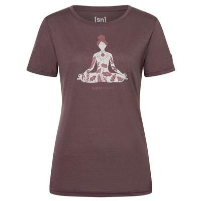 super.natural - Women's Larissa Tee - Merinoshirt Gr XL raisin / roan rouge Image