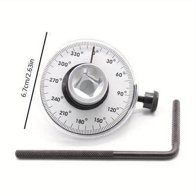 TEMU 1pc Professional 1/2 Inch Drive Mechanical Torque Wrench With 360° Adjustable Angle Gauge, Metal Material, No Electricity Required - Automotive & Marine Torque Meter Tool Set Image