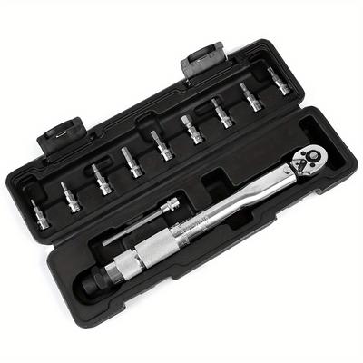 TEMU 11pcs Torque Wrench Set, 5-25 Nm Adjustable Ratchet Wrench, Steel With Socket Wrench And Carrying Case, Ideal For Automotive And Mechanical Work Image