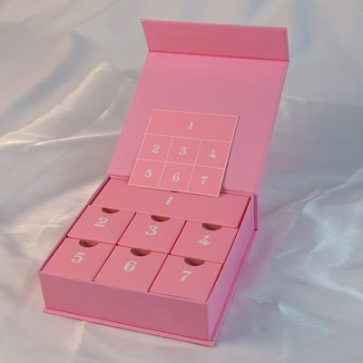 TEMU Christmas Countdown Calendar Gift Packaging Storage Box - Set Of 7 Blank Paper Mystery Box Style Holiday Gift Wrapping - Surprise Jewelry Box Image