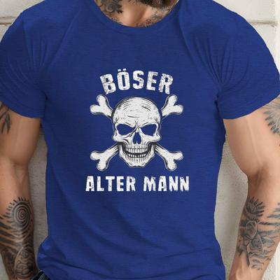 TEMU Skull Pirate Evil Old Man Print Tee Shirt, Tees For Men, Casual Short Sleeve T-shirt For Summer Image