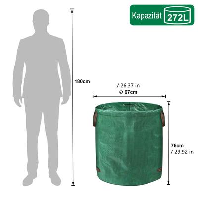 TEMU 272l Garden Waste Bags, Outdoor Cleaning Storage Bags Large Capacity Foldable Lawn Bags For Leaves, Gardening Waste, Grass Clippings, Garden Waste Image