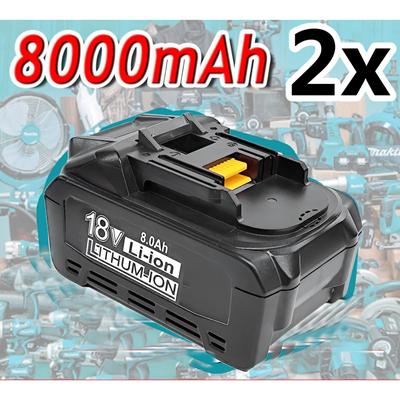 TEMU 2x 18v Lithium-ion Replacement Battery For Makita Battery 18v Bl1850 Bl1860 Bl1840 Bl1830 Bl1820 Bl1815 And All Makita 18v Li-ion Tool Batteries With Led Display Image